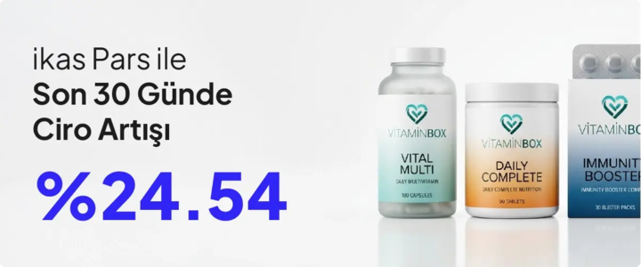 VitaminBox, pazarlama operasyonlarını daha hızlı, daha koordineli ve ölçülebilir biçimde yürütebilir hale geldi. Elde edilen sonuçlar da bu dönüşümü rakamlarla doğruluyor: Son 30 gün içinde VitaminBox'ın cirosunun %24.54’ü ikas Pars’tan geliyor.